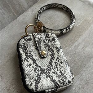 CLEARANCE Wristlet / Bangle ID card wallet Snake Print